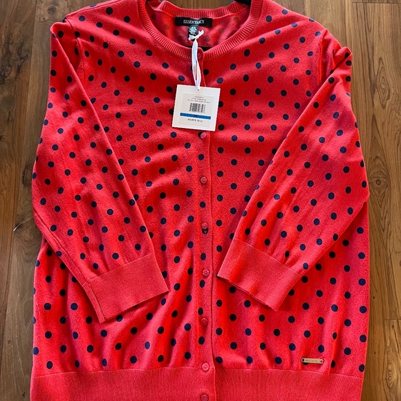 Ellen Tracy red with blue polka dots - Picture 7 of 8